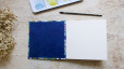 Carnet d'aquarelle carré 15 x 15 cm fait main - Camélias bleu vert rose