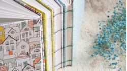 Carnet de croquis A5 paysage personnalisable – reliure copte, fait main