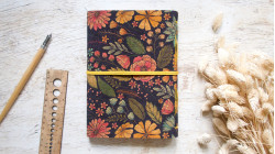 Grand journal d'écriture A5 en liège motif floral - 224 pages - Fait main | L'atelier Reliure