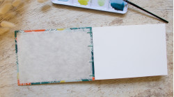 Carnet d’aquarelle découverte 5 papiers - Couverture papier japonais montagnes rivières | L’atelier Reliure