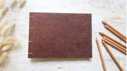 Carnet de croquis A5 fait main — Reliure copte, papier lokta | L'Atelier Reliure