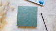 Carnet d'aquarelle découverte format carré 15 x 15 cm fait main - Ocean bleu canard