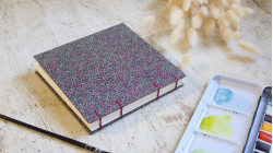 Carnet aquarelle carré 15x15 Canson - Lokta Jungle magenta | L'atelier Reliure