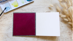 Carnet aquarelle carré 15x15 Canson - Lokta Jungle magenta | L'atelier Reliure