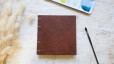 Carnet aquarelle carré 15x15 Fabriano Artistico couverture en papier lokta marron