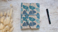 Carnet d'écriture fait main format A5 couverture en liège motif Gingko