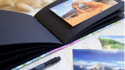 Album photo A5 paysage personnalisable fait main – reliure long stitch