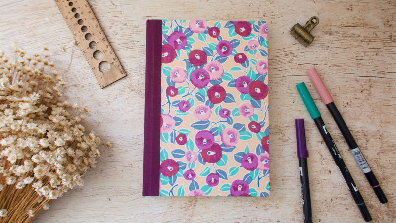 Bullet journal A5 fait main — Carnet à points, papier japonais & toile | L'Atelier Reliure