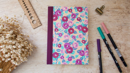 Bullet journal A5 fait main — Carnet à points, papier japonais & toile | L'Atelier Reliure