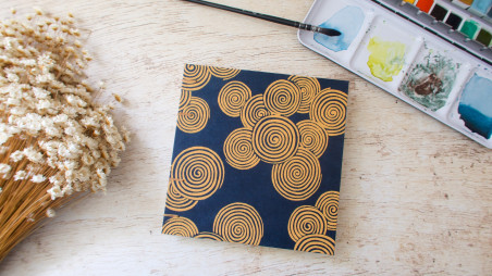 Carnet aquarelle carré Découverte 3 grains Arches couverture lokta Spirales