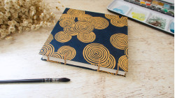 Carnet aquarelle Découverte Arches 3 grains - Format carré 15x15 - Lokta Spirales | L'atelier Reliure