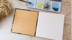 Carnet aquarelle Découverte Arches 3 grains - Format carré 15x15 - Lokta Spirales | L'atelier Reliure