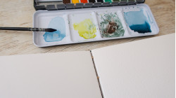 Carnet aquarelle Découverte Arches 3 grains - Format carré 15x15 - Lokta Spirales | L'atelier Reliure