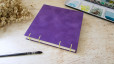 Carnet aquarelle Découverte 5 papiers - format carré 15x15 - Papier Arches - Simili velours violet | L'atelier Reliure