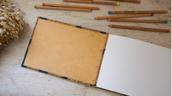 Carnet de croquis A5 fait main — Reliure copte, papier lokta | L'Atelier Reliure