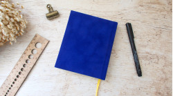 Journal de 3 ans - Simili cuir velours bleu électrique