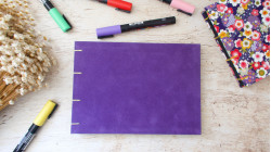 Carnet multi-techniques format A5 paysage - Duo violet