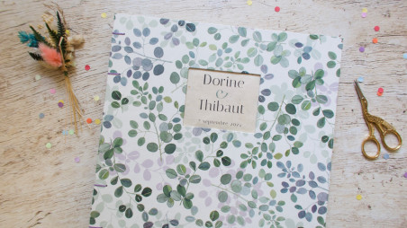 Livre d’or carré personnalisable 25x25 cm – reliure copte, fait main