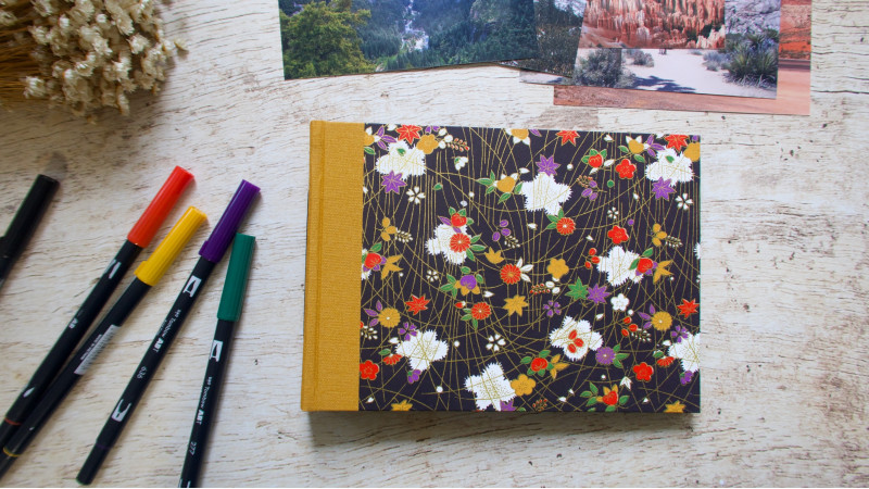 Album photos A5 paysage - Fleurs feuilles