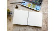 Carnet d’aquarelle carré fait main – Fabriano Artistico grain fin - Japonais feuilles colorées | L’atelier Reliure