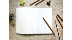 Carnet de croquis A5 fait main — Reliure copte, papier japonais | L'Atelier Reliure