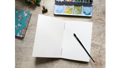 Carnet d’aquarelle A5 portrait ou paysage – Couverture en papier japonais floral turquoise