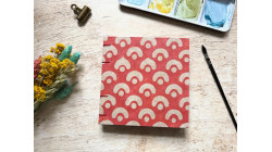 Carnet aquarelle carré 15x15 Arches couverture papier lokta rouge