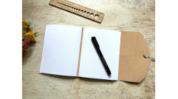 Carnet B6 liège motif Poissons - Petit journal illustré - Fait main | L'atelier Reliure