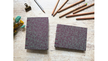 Carnet de croquis A6 paysage ou portrait – reliure copte – fait main - Jungle