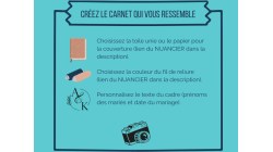 Livre d'or 25x25 cm personnalisable - reliure copte - 60 pages