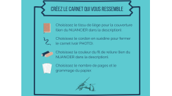 Carnet d'écriture A5 liège personnalisable - Sur mesure fait main  | L'atelier Reliure