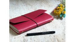 (Re) 🍎 Le carnet rechargeable en cuir de pomme - Rubis - format TN