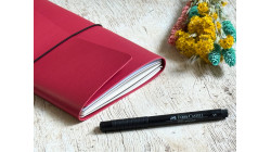 (Re) 🍎 Le carnet rechargeable en cuir de pomme - Rubis - format TN
