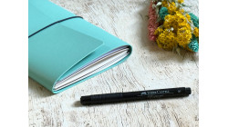 (Re) 🍎 Le carnet rechargeable en cuir de pomme - Menthe - format TN