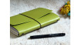 (Re) 🍎 Le carnet rechargeable en cuir de pomme - Vert pomme - format A5 portrait