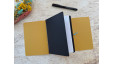 (Re) 🍎 Le carnet rechargeable en cuir de pomme - Moutarde - format B6 portrait