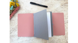 (Re) 🍎 Le carnet rechargeable en cuir de pomme - Rose - format B6 portrait