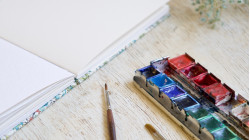 Carnet aquarelle carré personnalisable fait main - 15x15 - Papier Arches 300g