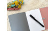 (Re) 🍎 Le carnet rechargeable en cuir de pomme - Rose - format B6 portrait