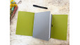 (Re) 🍎 Le carnet rechargeable en cuir de pomme - Vert pomme - format A5 portrait