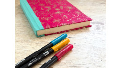 Bullet journal A5 - Fleurs feuilles dorées
