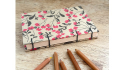 Carnet de croquis format A6 portrait - Branches fleurs roses