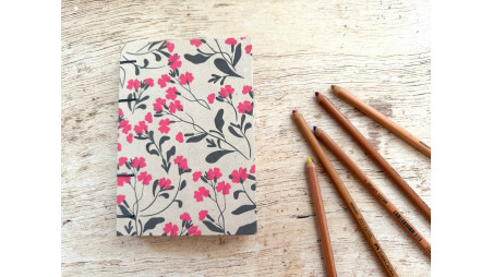 Carnet de croquis format A6 portrait - Branches fleurs roses