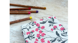 Carnet de croquis format A6 portrait - Branches fleurs roses