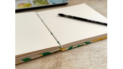 Carnet d'aquarelle carré 15 x 15 cm fait main - Fleurs jaunes