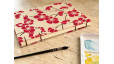 Carnet d'aquarelle format A5 portrait - Fleurs rouges