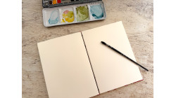 Carnet d'aquarelle format A5 portrait - Fleurs rouges