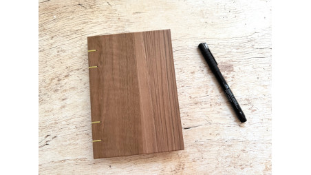 Carnet de notes format B6 - Reliure copte - Bois marron