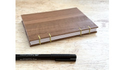 Carnet de notes format B6 - Reliure copte - Bois marron