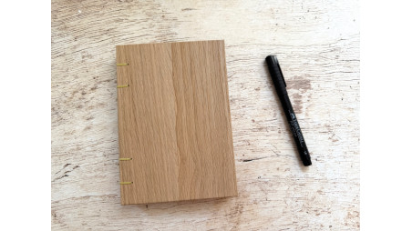 Carnet de notes format B6 - Reliure copte - Bois clair